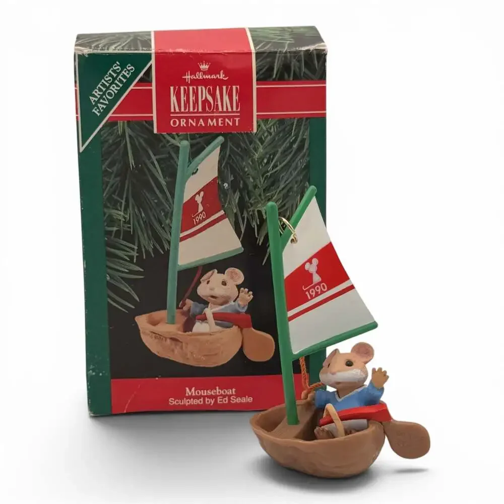 Hallmark Keepsake Ornament Mouseboat 1990 Mouse in a Sailboat